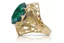 Or jaune 8 carats Emerald Anneau Artisanat vintage vrc031x-em Art Deco Style Art Déco soviétique